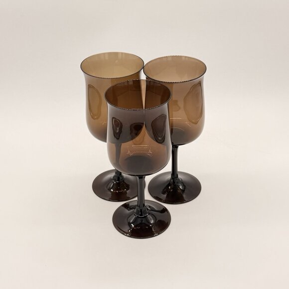 Lenox Crystal SET OF Three Espresso Brown Wine Water Goblets Expression Line - Picture 3 of 7